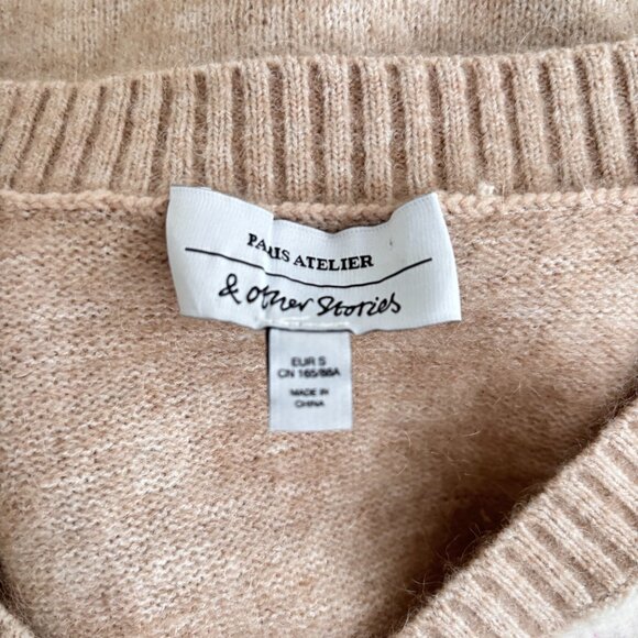 & Other Stories Oversized Argyle Patterned Mohair Jumper - Picture 10 of 10